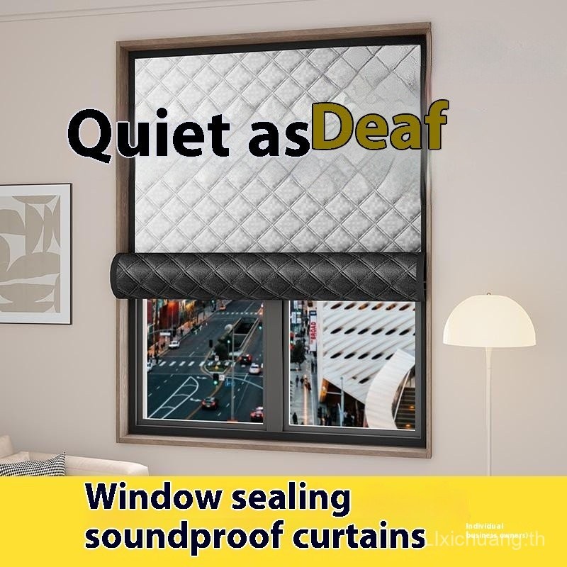 Linji Road Dedicated Sound Insulation Curtain หนา Strong Blackout Cloth Full Silent Sound-Acostic Cotton Velcro Window