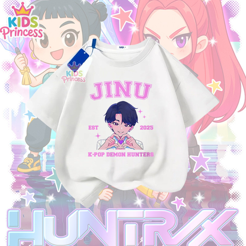 COD (จัดส่งตลอด 24 ชั่วโมง) Kpop Demon Hunters ผ้าฝ้าย 100% เสื้อเชิ้ต 90-150CM N182