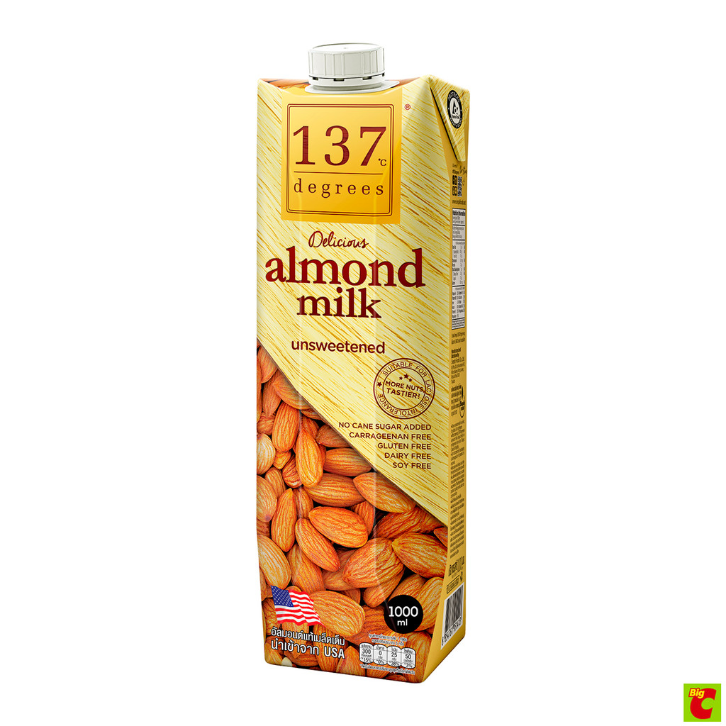 137 ดีกรี นมอัลมอนด์ ยูเอชที ไม่หวาน 1000 มล.