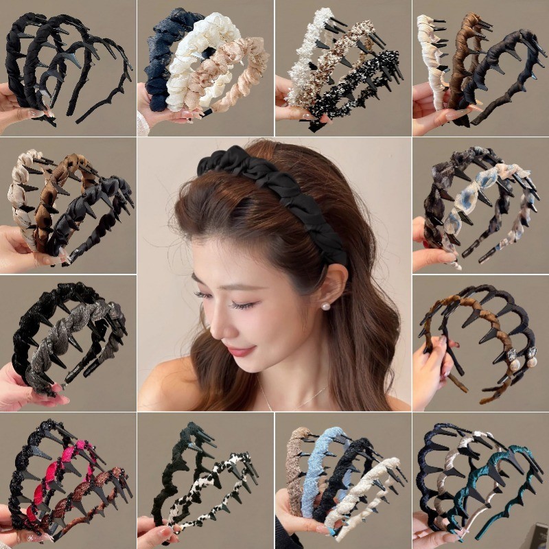 ที่คาดผมแบบถักปุย สไตล์เกาหลีสำหรับวัยรุ่น สวยงามและสวมใส่ง่าย
