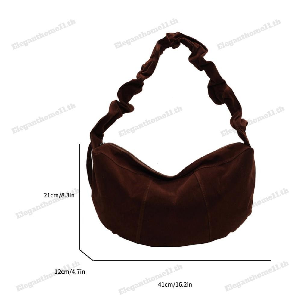กระเป๋าสะพายหนังนิ่มผู้หญิง Ruched Hobo Tote กระเป๋าถือคลัทช์ขนาดเล็กสําหรับการเดินทาง (กาแฟ)