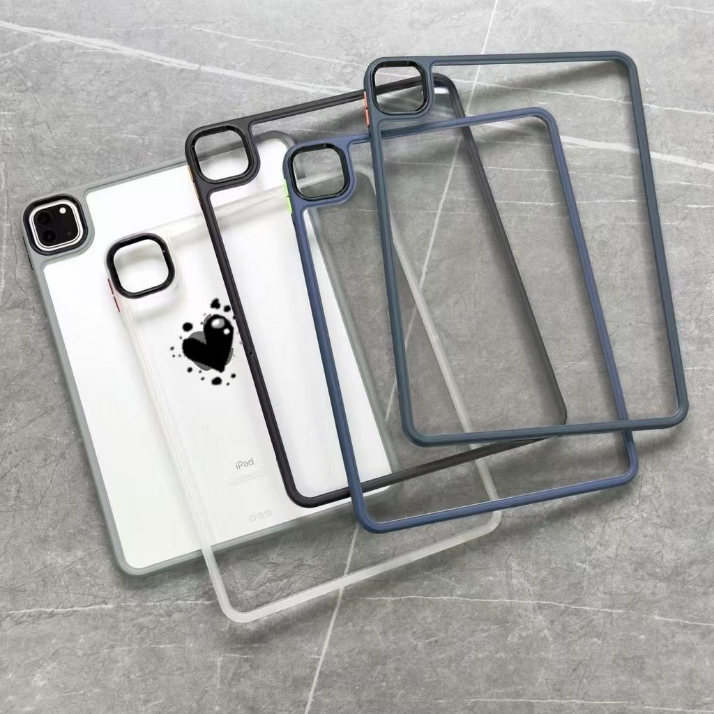 เคสไอแพดใสสําหรับGen11Gen8 Air4 Air5 Air6 Pro10.5 Air3 เจน10 2022 Pro11พร้อมแผ่นรองด้านข้างที่อ่อนนุ่มเ กันกระแทกไม่มีปก