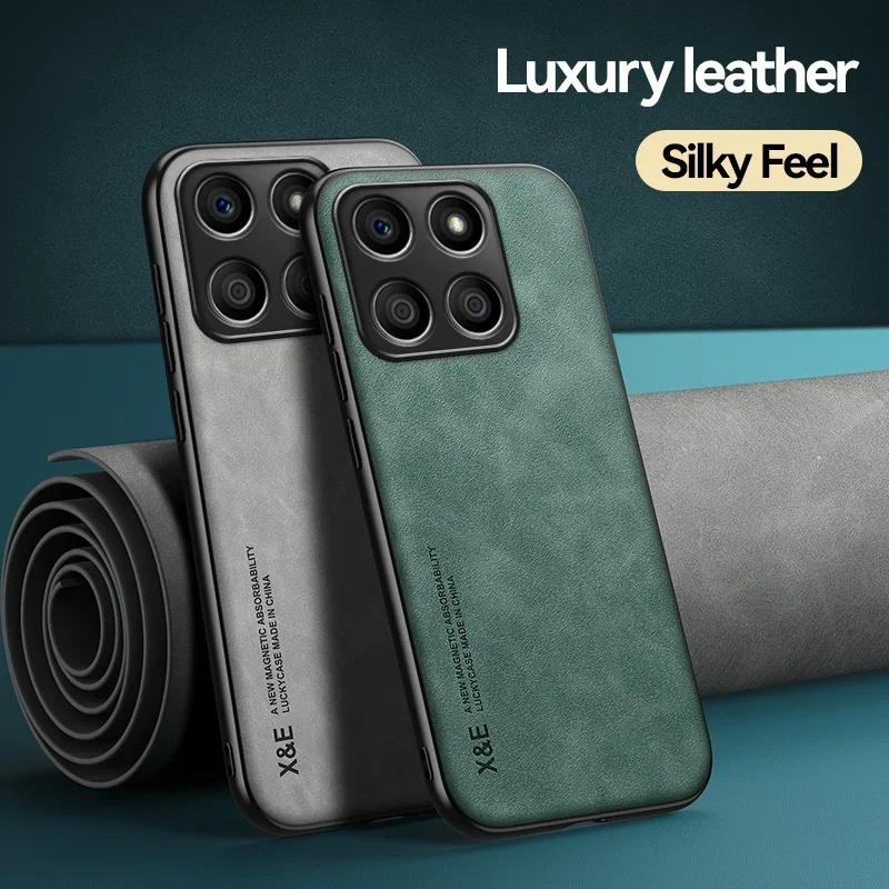 กันกระแทกหนังเคสโทรศัพท์สําหรับ Honor X6b X8b X8a 5G Anti Fall Casing Soft Car Mounted Magnetic Brac