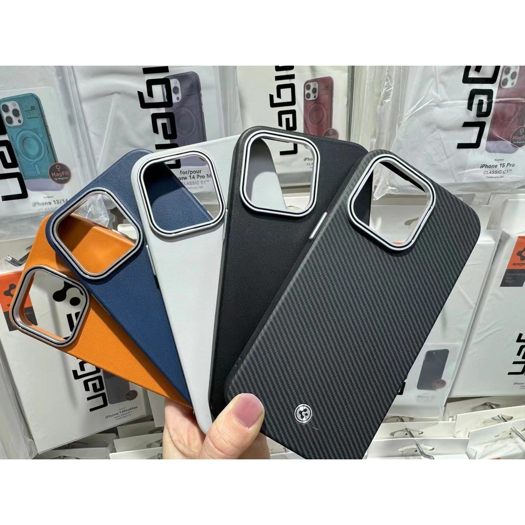 Spg ENZO เคสหนังธุรกิจแม่เหล็กสําหรับ Apple Iphone 15pro 15 14 13 16 Pro max 16plus ฝาครอบป้องกันโทร