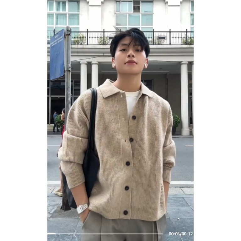 ผ้าขนสัตว์คอปกเปิดขนเป็ดทรงหลวมสําหรับผู้ชาย เสื้อคาร์ดิแกนผ้าวูลเนื้อหนาไม่ระบาย - ดาต้าแมน - mbwc6