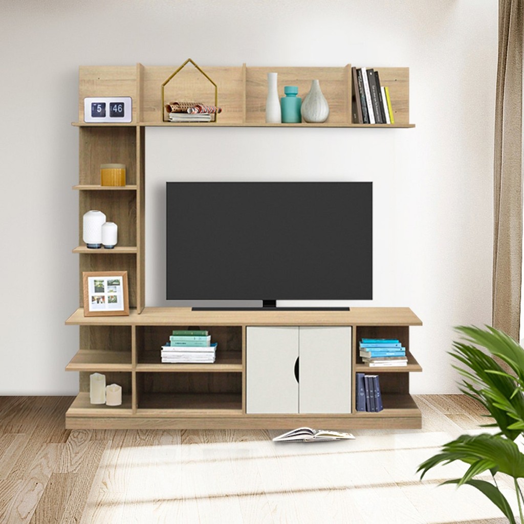 SB Design Square ชุดวางทีวี 160 ซม. รุ่น Pozza สีไม้อ่อน แบรนด์ KONCEPT FURNITURE