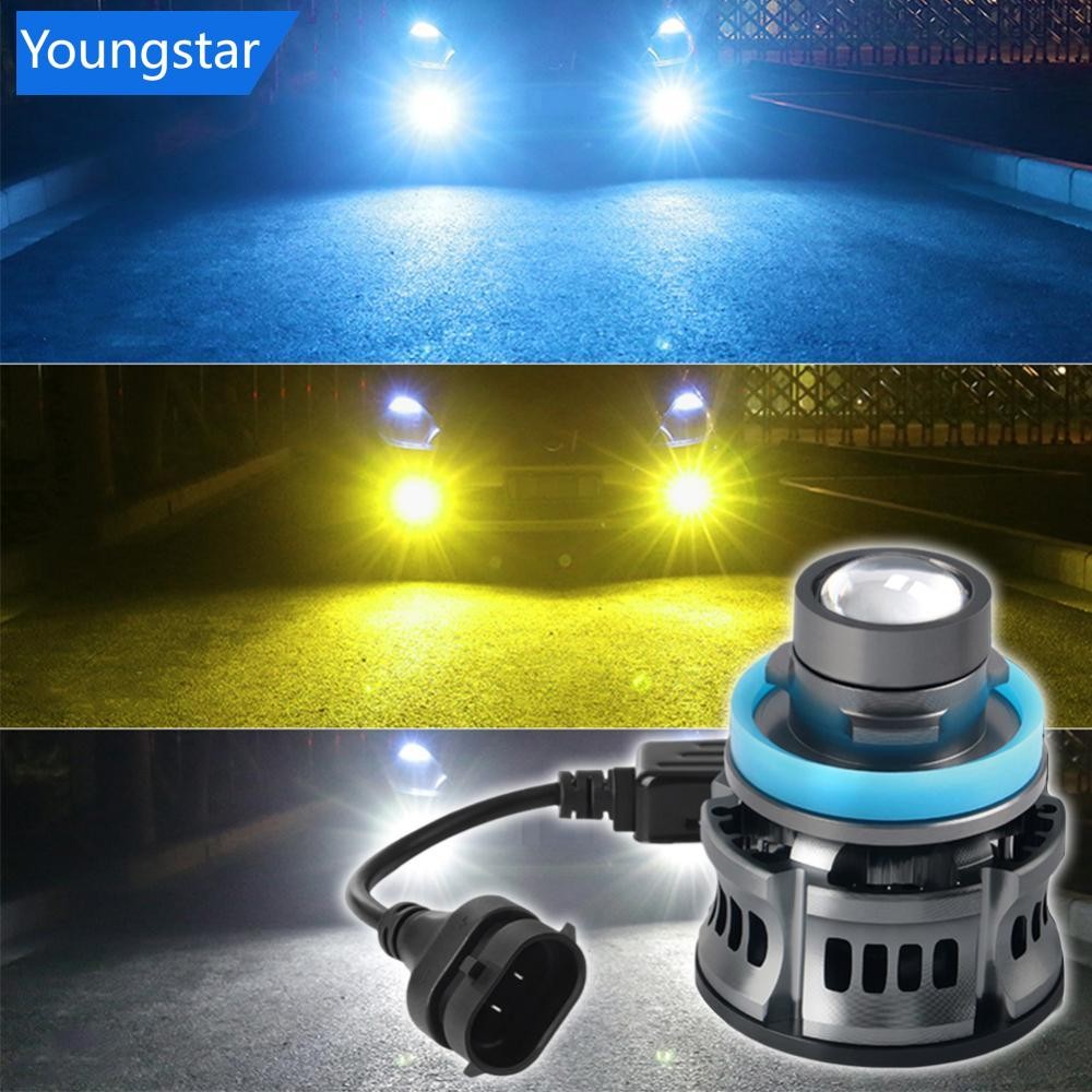 Ys 1 PC 12V H7 H11 H8 H9 9006 HB4 ไฟหน้ารถเลนส์ LED หมอกหลอดไฟ LED หมอกโคมไฟสีขาวสีเหลืองน้ําแข็งสีฟ