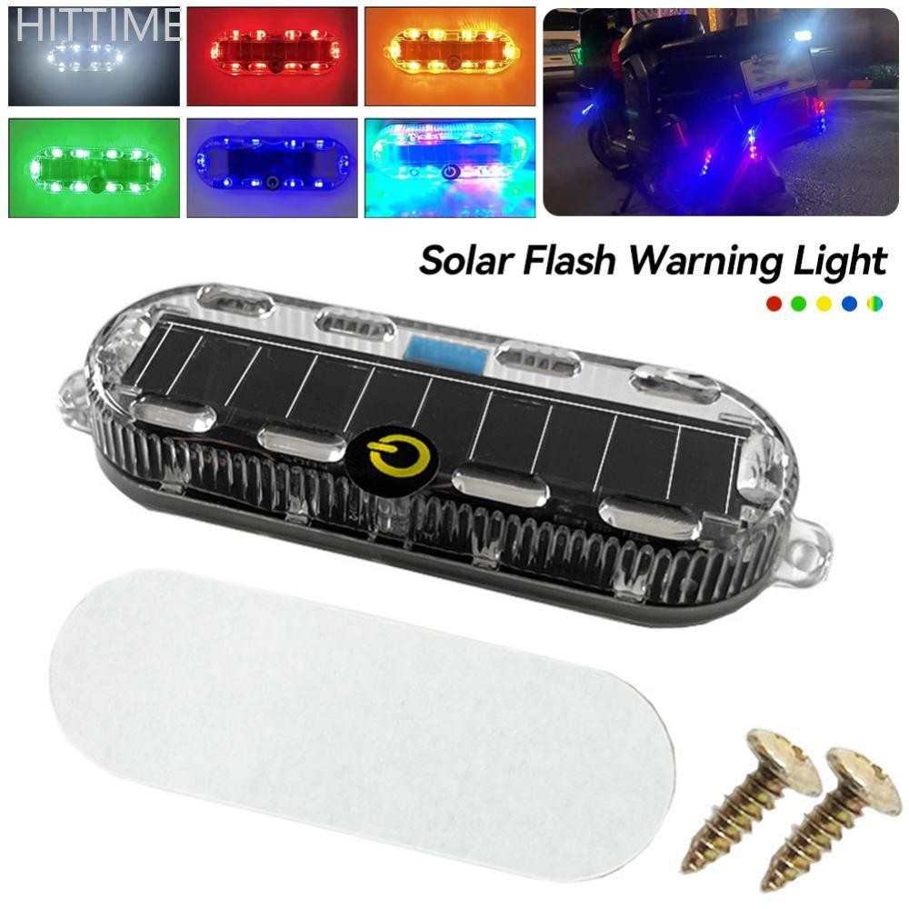 Hittime 1 PC พลังงานแสงอาทิตย์ Mortorcycle รถ LED ไฟเตือน Night Ride ไฟท้าย Anti-ด้านหลัง Strobe Light สําหรับรถจักรยานยนต์ไฟฟ้าจักรยาน I2Y9