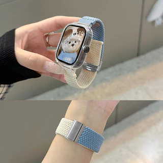 2 in 1 Case + Strap สําหรับ Redmi Watch 5 Active สมาร์ทวอท์ชไนลอนถักสายรัดข้อมือแบบปรับได้ Redmi Watch 5 Lite สายนาฬิกาเข็มขัดอุปกรณ์เสริม