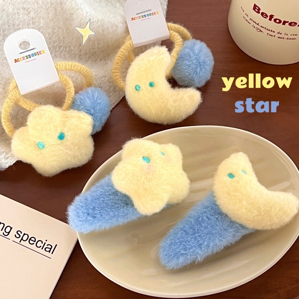 2024 Star Moon กิ๊บติดผมเชือกผม Plush Bb Clip