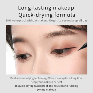 Zeesea อายไลเนอร์ติดทนนานสีดํา 10H กันน้ําอายไลเนอร์ติดทนนาน Highly Pigmented Eye แต่งหน้า Sweatproof Quick-Dry No-Smudge สีดําที่มีสีสัน Liquid แสตมป์ดินสอ