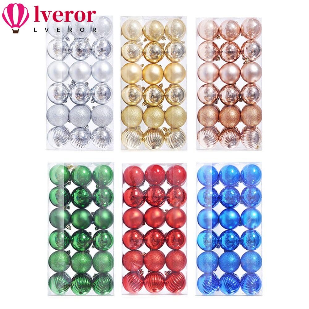 Lveror 36PCS Christmas Ball ชุดเครื่องประดับ,พลาสติก 4 ซม.จี้ต้นคริสต์มาส,อุปกรณ์คริสต์มาสจี้ทาสีของขวัญ Party Decor Ball ปี Noel Navidad ตกแต่ง