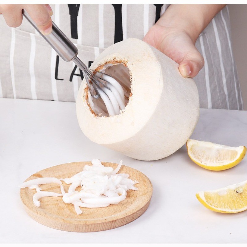 1ชิ้นสแตนเลสเครื่องขูดมะพร้าวสําหรับใช้ในบ้านมัลติฟังก์ชั่เกล็ดปลาเครื่องขูดครัวสร้างสรรค์มีดขูด