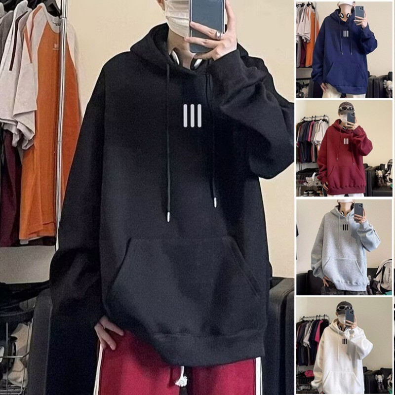 เสื้อฮู้ดผู้ชายไซส์ใหญ่แบบอบอุ่น unisex เสื้อฮู้ดโอเวอร์ไซส์เรียบง่ายมีช่องกระเป๋า เสื้อฮู้ดลำลองที่