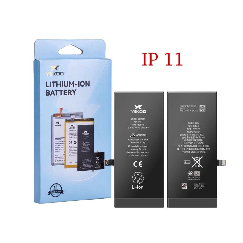 แบตเตอรี่มือถือ สำหรับ IPhone 11.11pro.11promax รับประกัน18เดือน แถมชุดไขควงน้ำยา Battery Yiikoo ของ