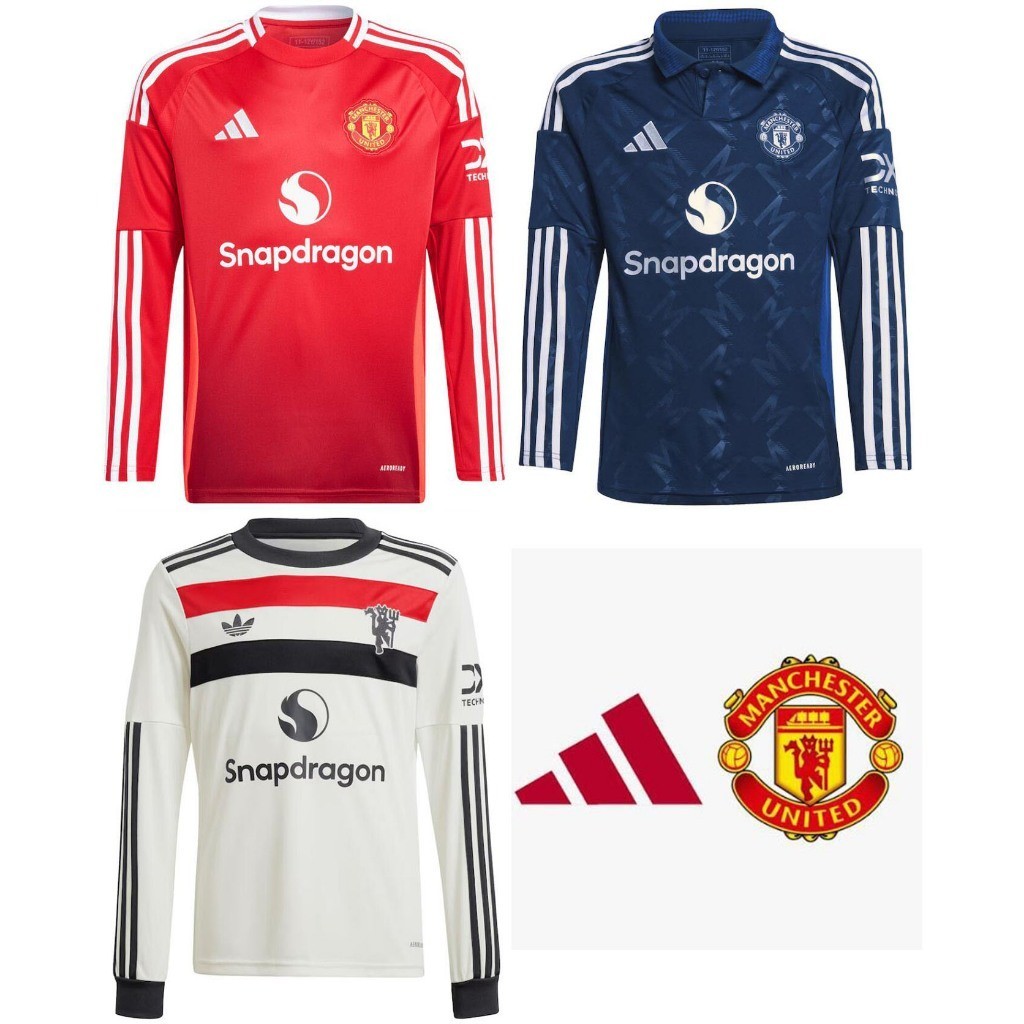 อ่า.+#MCU สินค้าใหม่!! 24/25 Manchester United Home Away And Third Jersey แขนยาว#MARTINEZ#RASHFORD#B.เสื้อยืดฟุตบอล FERNANDESHigh คุณภาพสูง