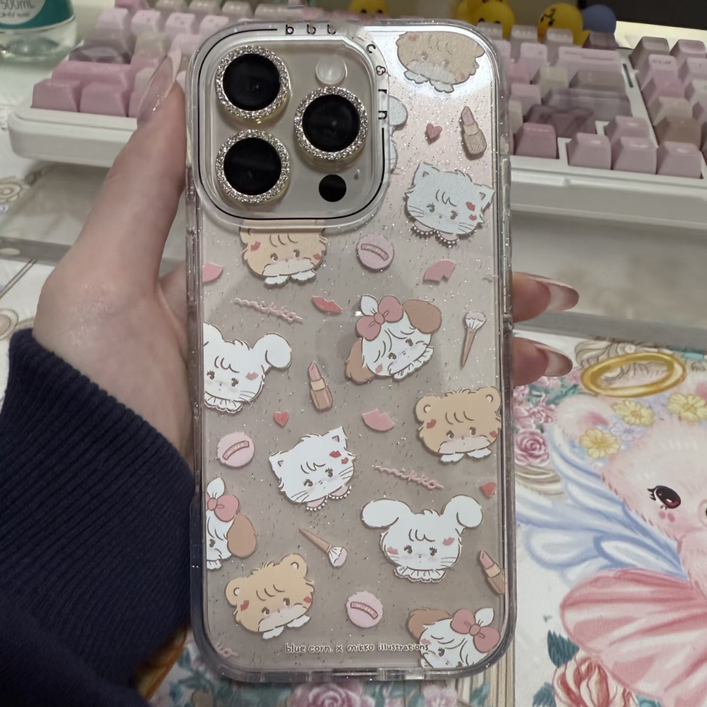 น่ารักแต่งหน้าแมวเหมาะสําหรับ Apple 16/15/14/13 เคสโทรศัพท์ 12/11/xr นุ่ม xs/8p รูขนาดใหญ่ 7plus เคสโทรศัพท์หญิง