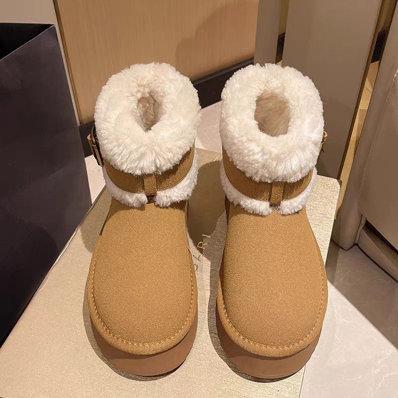 กระแส Mi Mid-Tube Boots Long Boots Casual Soft Sole แฟชั่นสวมใส่ด้านนอก