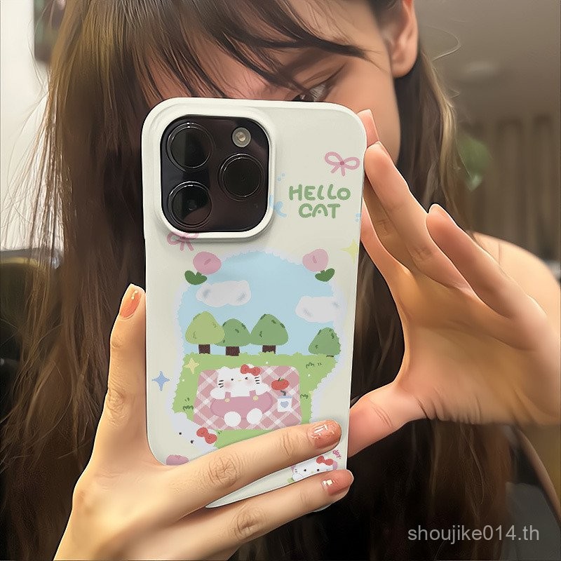 การ์ตูนปิคนิค ktcat เคสโทรศัพท์มือถือ iphone16 14PROMAX เคสแข็ง15แอปเปิ้ลน่ารักเฉพาะกลุ่ม ibi7
