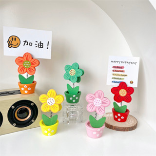 1ชิ้นดอกไม้รูปร่างข้อความผู้ถือหมายเหตุไม้สก์ท็อปตกแต่งของขว…