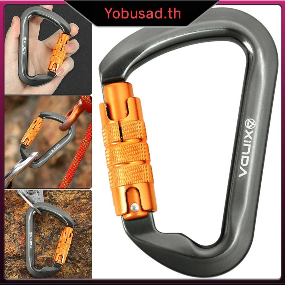 [Yobusad.th] 30kn Climbing Carabiner D-Shaped Carabiners สําหรับปีนหน้าผา Camping Gym Rescue