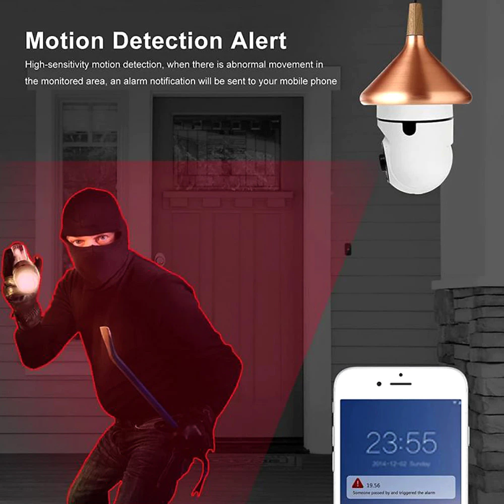 กล้องวงจรปิด WiFi 360 Panoramic Bulb Camera 1080P thumbnail 8