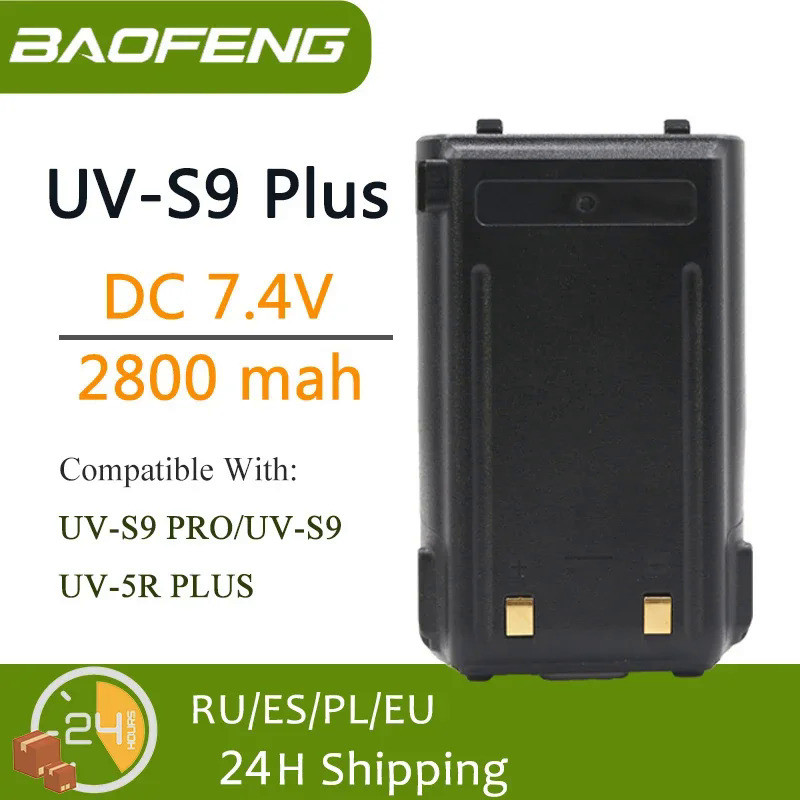 Baofeng UV-S9 Plus Battery UV-5R+Plus UV-S9 Pro Walkie Talkie Li-ion Original Batteries USB Charging