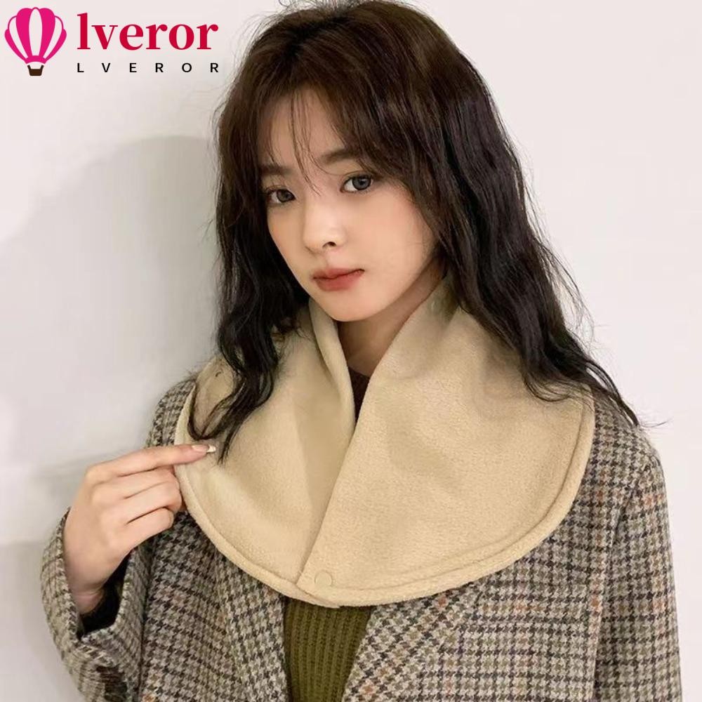 Lveror หนาความอบอุ่นฤดูใบไม้ร่วงคอแขน, Breathable Windproof Double Layer ขนแกะคอผ้าพันคอ,แฟชั่นนุ่มและผิวที่เป็นมิตร Warm Plush ฤดูหนาว Neckerchief ผ้าพันคอ