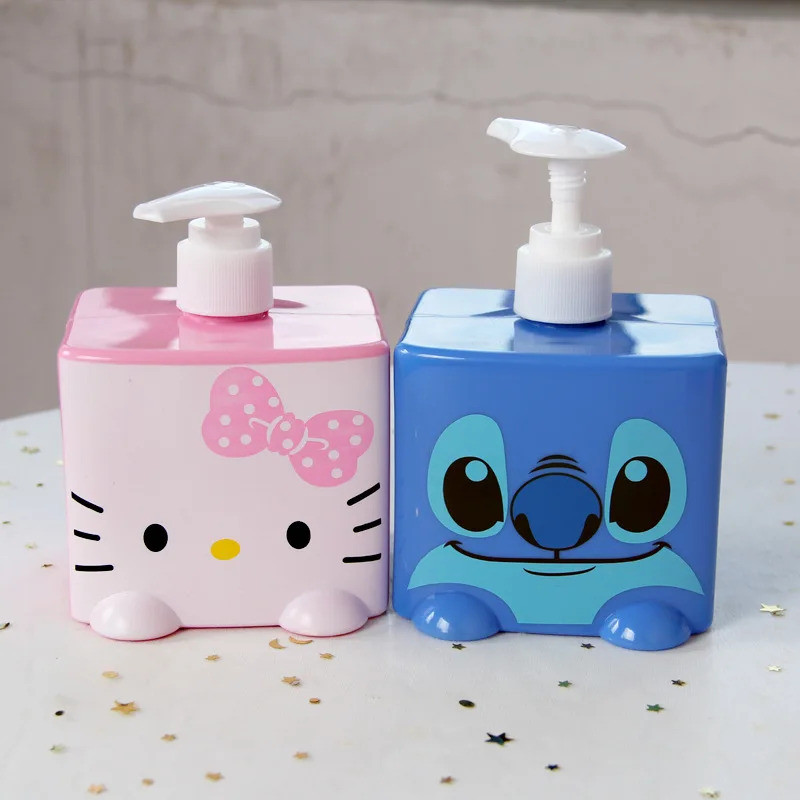 350ml Kuromi Melody เข็มการ์ตูนแชมพูครีมนวดผมขวด Sanrio Dispenser รีฟิลภาชนะสบู่เหลว