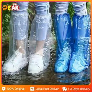 10pcs Waterproof and Anti-Slip Disposable Rain Shoe Cover Transparent Plastic Foot Cover for Outdoor