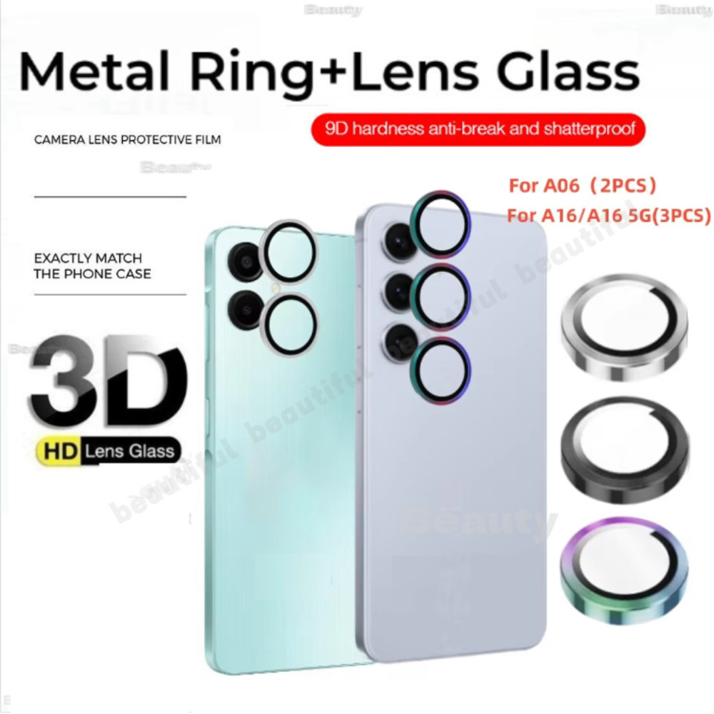 SAMSUNG โลหะกล้องเลนส์ป้องกันสําหรับsamsung Galaxy A16 16 A06 A 06 A26 A36 A56 A05 A05S A15 5G 4Gกลับกล้องแหวนProtectorสําหรับSamsungA16 SamsungA06 เลนส์