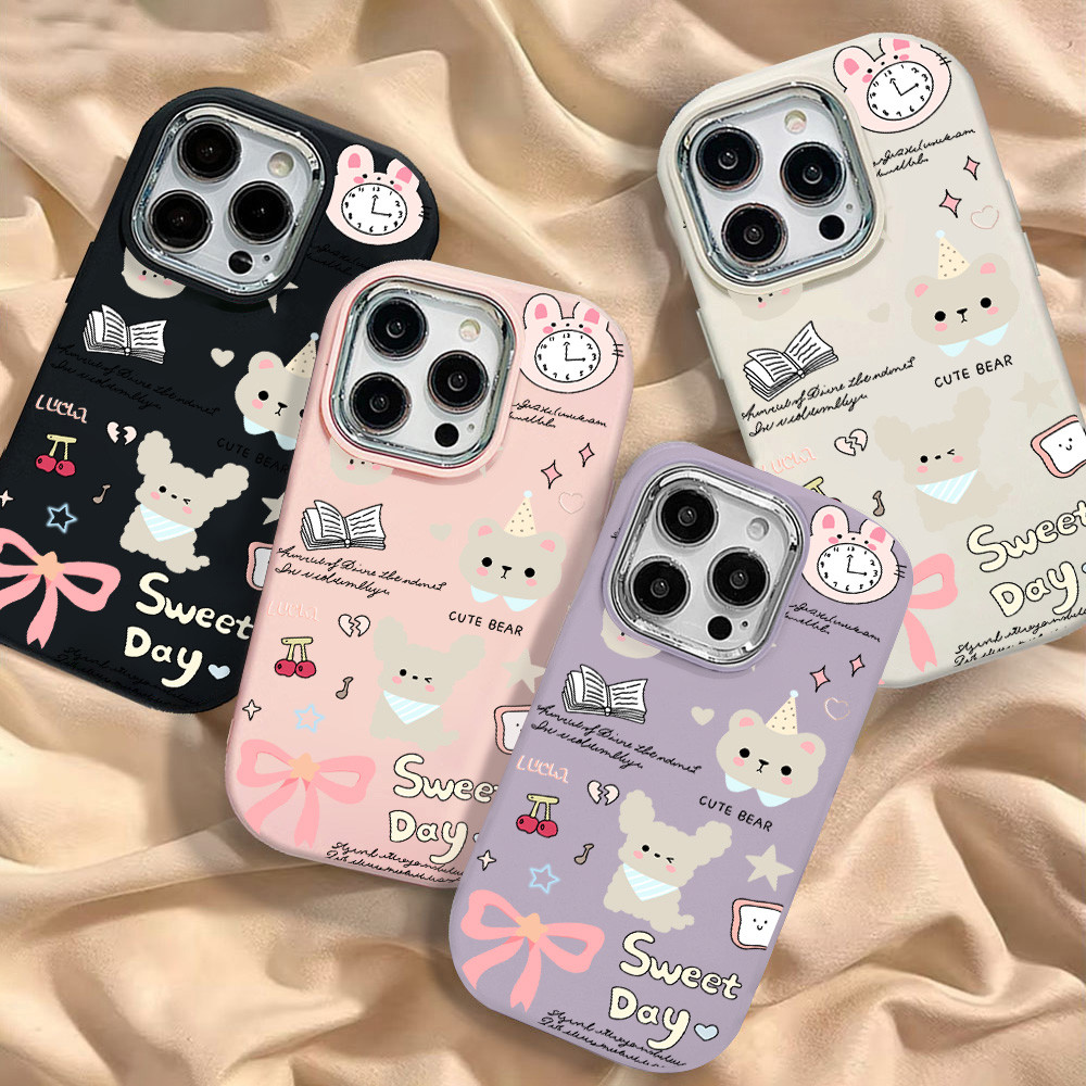Case เคส Samsung A07 A17 A56 A35 A55 A05 A15 A54 A36 A06 A12 A13 A14 A16 A26 A25 5G เลนส์โลหะชุบไฟฟ้า หรูหรา เรียบง่าย