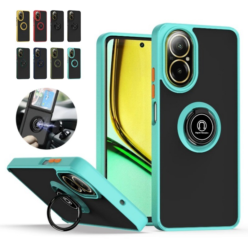 สําหรับrealme C67 C65 C63 C55 C53 C35 C33 C31 C30S C21Y C25Y C11 แม่เหล็กแหวนยึดซิลิโคนเคสโทรศัพท์ฝาครอบ