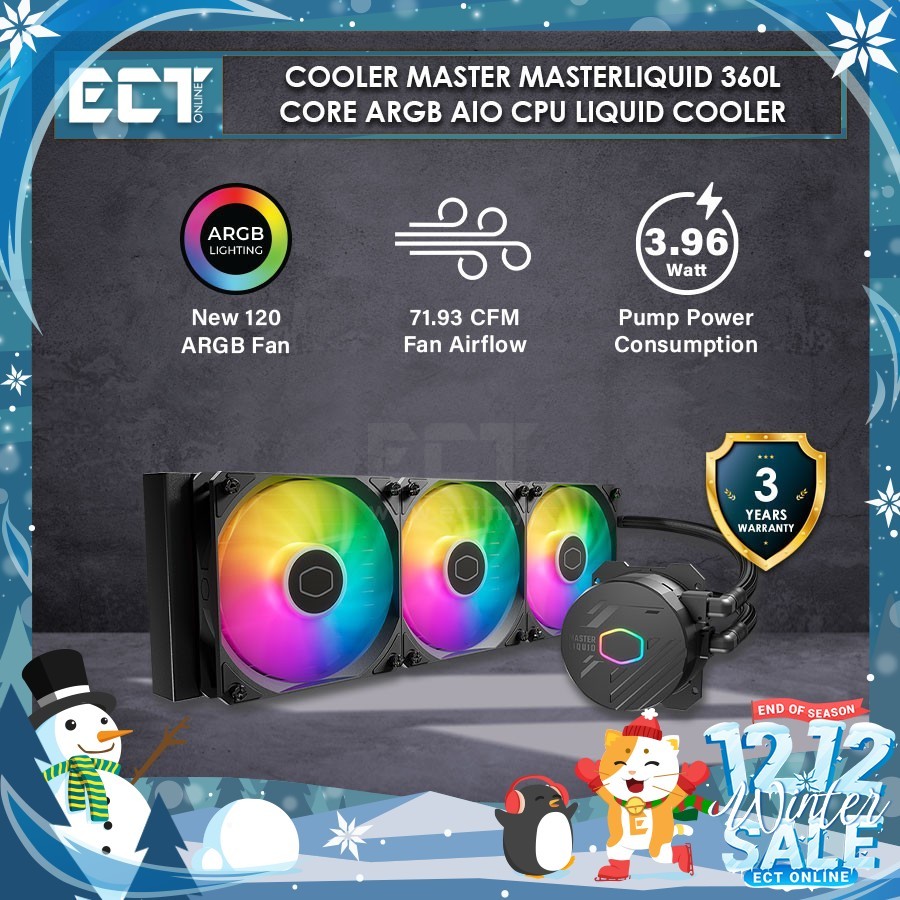 Cooler Master MasterLiquid 360L Core ARGB AIO CPU Liquid Cooler