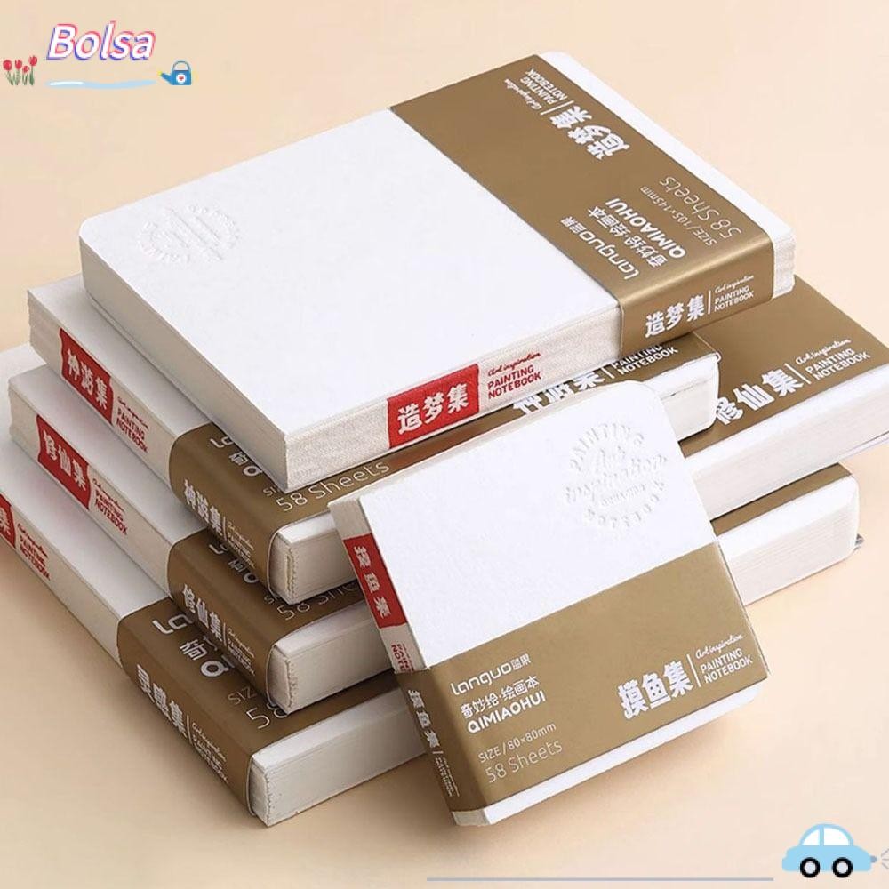 สมุดสเก็ตช์ภาพ โบลา 58แผ่น, แรงบันดาลใจบันทึกหนังสือสีแบบพกพา, กระดาษหนาคุณภาพสูงอุปกรณ์ศิลปะหนังสือเปล่า