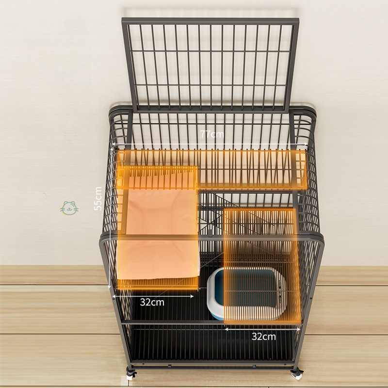 BHQ กรงเเมวพับได้ กรงแมวขนาดใหญ่ กรงแมว กรงสัตว์เลี้ยง รงกระต่าย มีชั้นลอยพร้อมบันได กรงหมา - รูปที่ 6