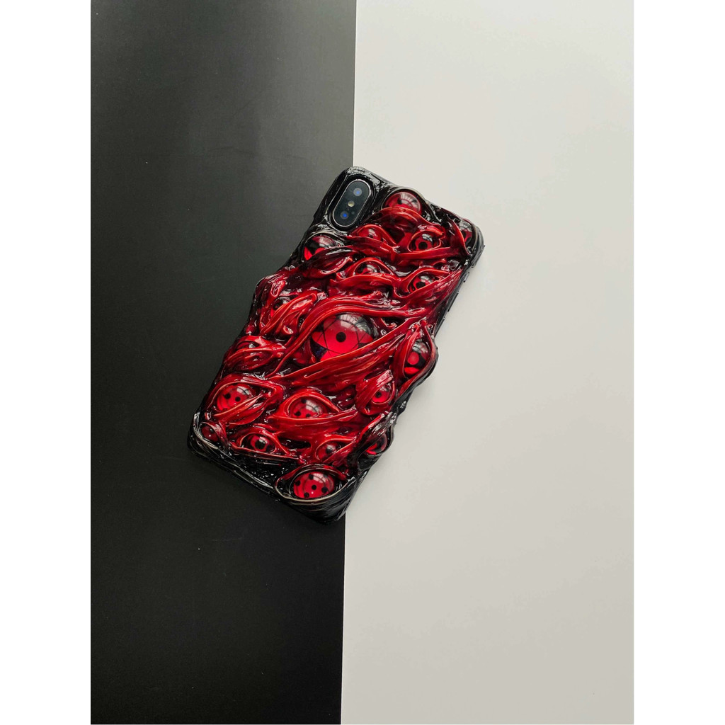 [G-Plus Studio] Naruto Writing Round Eye เหมาะสําหรับ iPhone16promax เคสโทรศัพท์ Blood Round Eye 15p