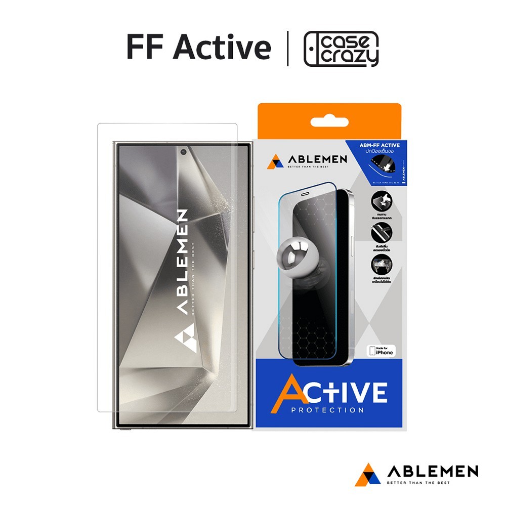 Ablemen รุ่น FF Active ( Active Protection )–ฟิล์มกระจกใสปกป้องหน้าจอชนิดเต็มจอ Galaxy S24 / S24+