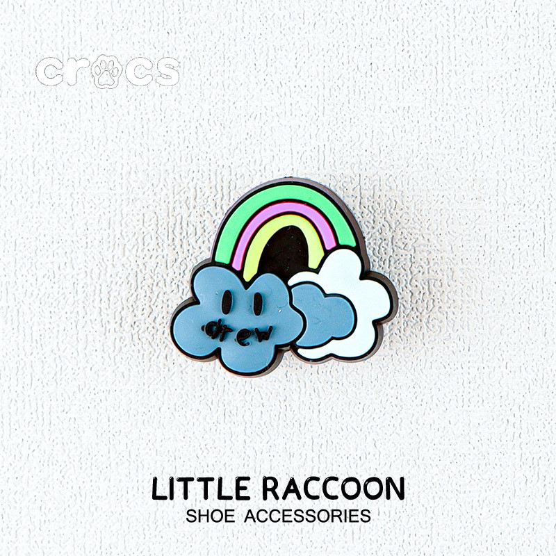 Crocs Jibbitz Drewhouse หัวเข็มขัดรองเท้าการ์ตูนรูสายรุ้งอุปกรณ์เสริมรองเท้า charm crocs หมีเกาหลีดอกไม้รองเท้า