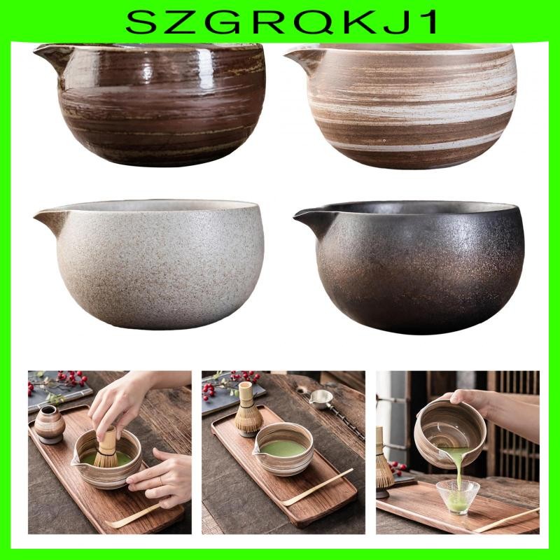 [szgrqkj1] ชามมัทฉะเซรามิกงานฝีมือ - พิธีชงชาสําหรับผู้ที่ชื่นชอบการ