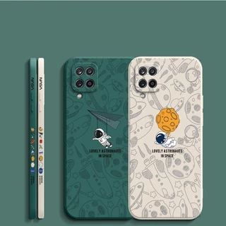 เคส Samsung A12 M12 สีทึบ Samsung M12 A12 ภาพประกอบอวกาศ เคสโทรศัพท์นักบินอวกาศ XTKR
