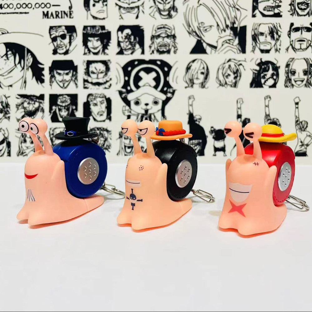 One Piece Snail Recording Toy พวงกุญแจการ์ตูนสร้างสรรค์น่ารัก One Piece Den Mushi Voice จี้