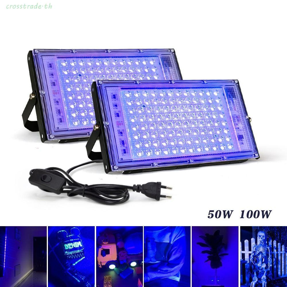 Crosstrade UV Floodlight, 50W/100W 395nm UV Lamp, Creative Effect Light 120 Glow UV Stage Lamp Bar
