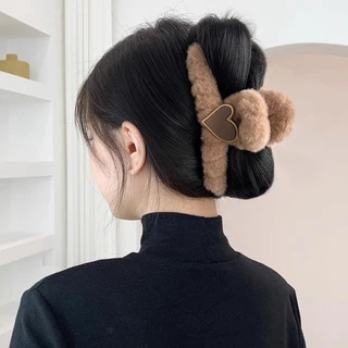 กิ๊บติดผม ผ้ากํามะหยี่ขนนิ่ม หรูหรา สไตล์เกาหลี ขนาดใหญ่ เครื่องประดับผม สําหรับผู้หญิง