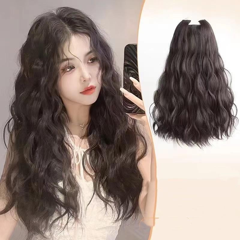 3ชิ้น/เซ็ตเกาหลี อิน สไตล์ยาว โหดร้าย วิกผมสําหรับผู้หญิงแฟชั่นต่อผมธรรมชาติ