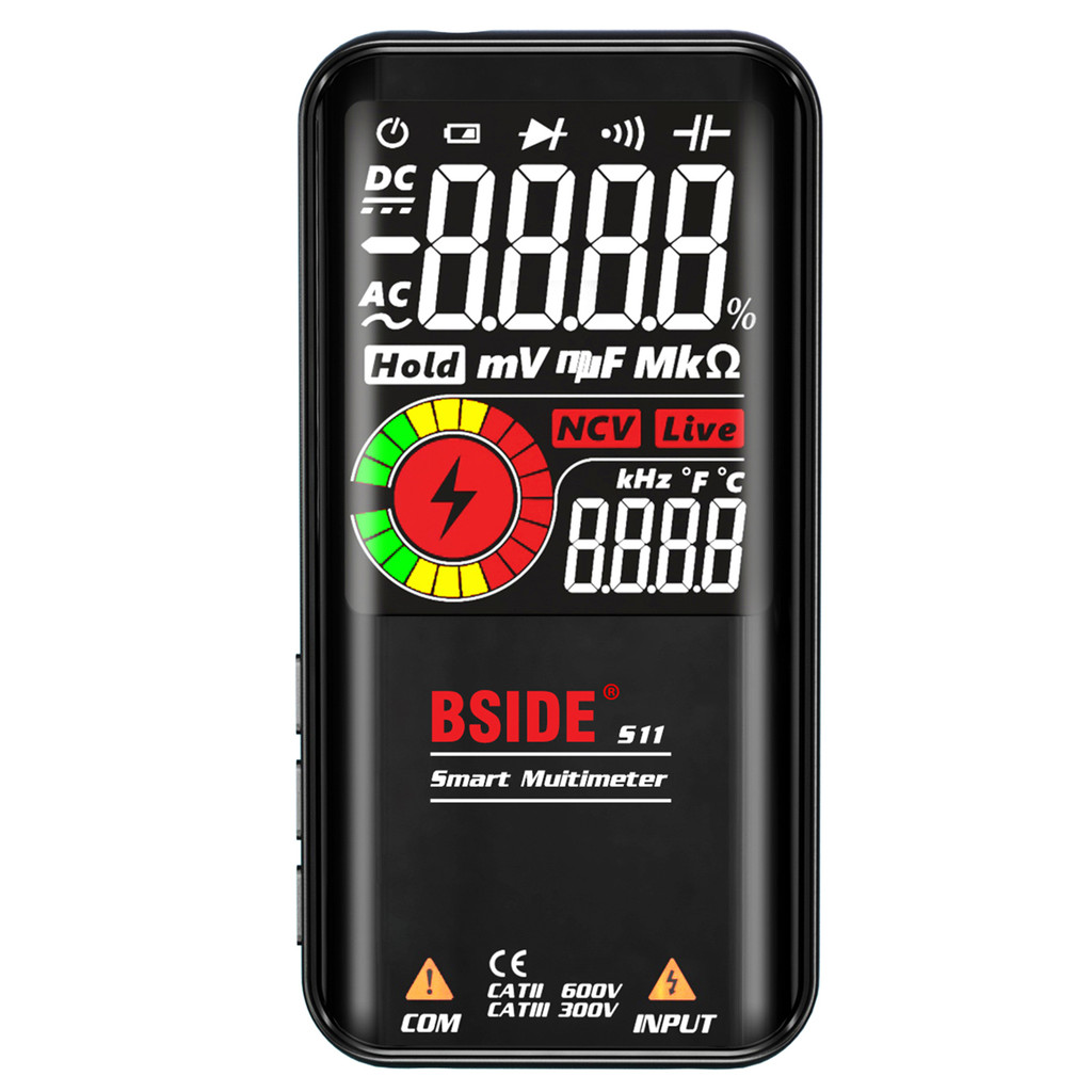 Bside S11 อัจฉริยะ 9999 นับมัลติมิเตอร์จอแสดงผล LCD ดิจิตอลชาร์จ Universal เมตร AC/DC โวลต์มิเตอร์ O