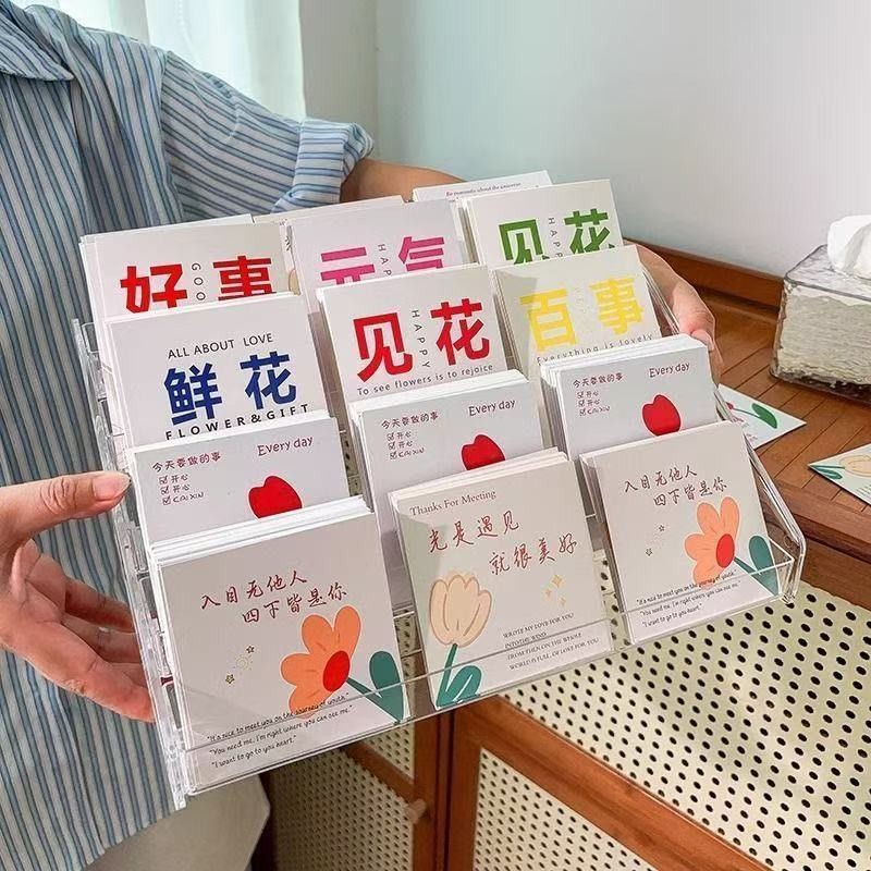 [Hot Sale]Floral Card Display Stand Storage Card Postcard Business Card Nail Art Step Rack Transparent Acrylic Desktop Stand1.8 - รูปที่ 5