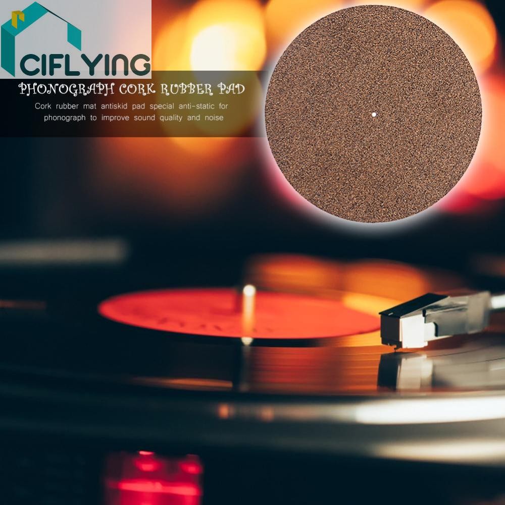 Cork & Rubber Turntable Platter Mat Anti-Static Slipmat ลดเสียงรบกวนและเสียง [Ciflying.th]