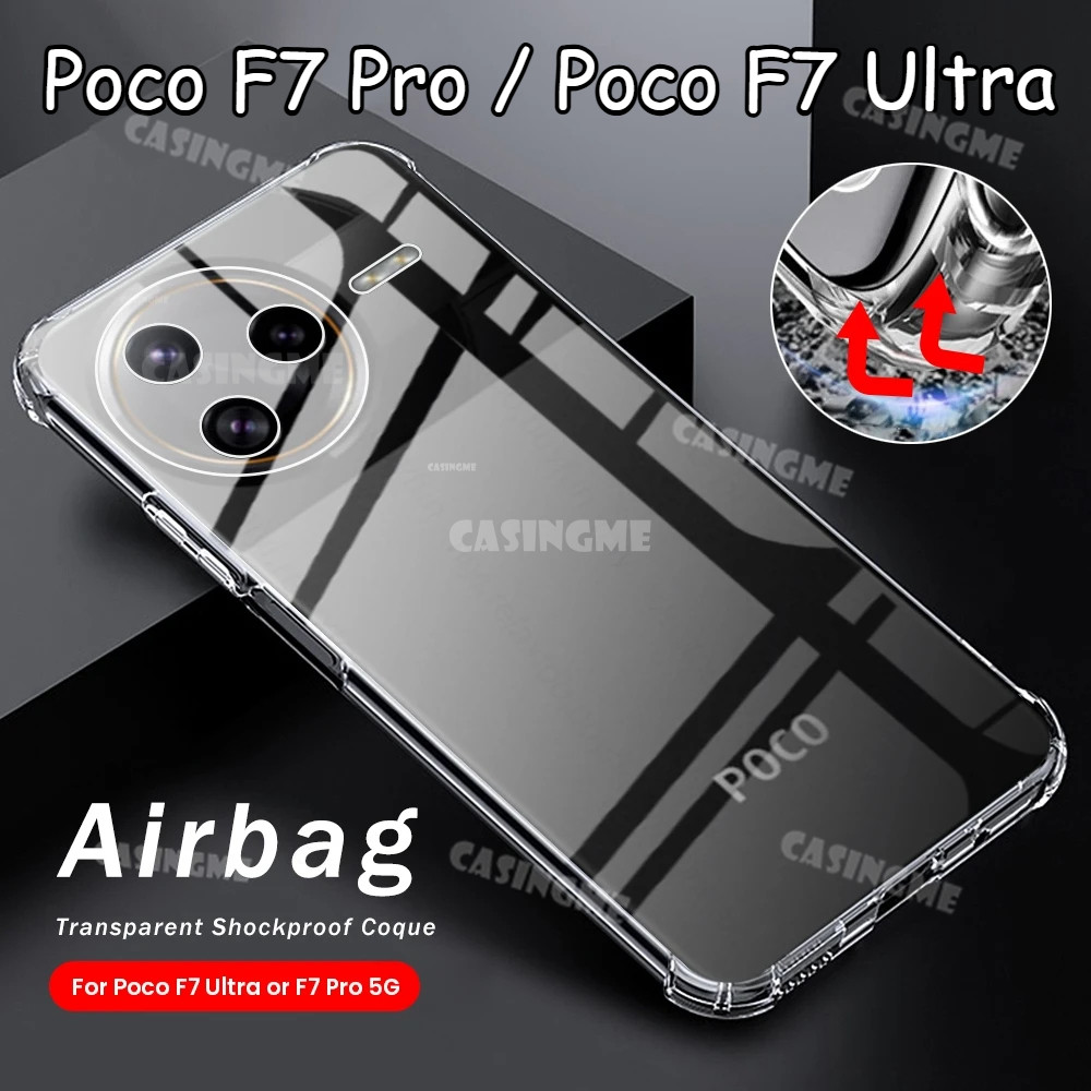สําหรับ Poco F7 Pro F7 Ultra 5G 2025 ถุงลมนิรภัยล้างเคสโทรศัพท์กันกระแทกเลนส์สําหรับ Poco F7 Pro 5G 
