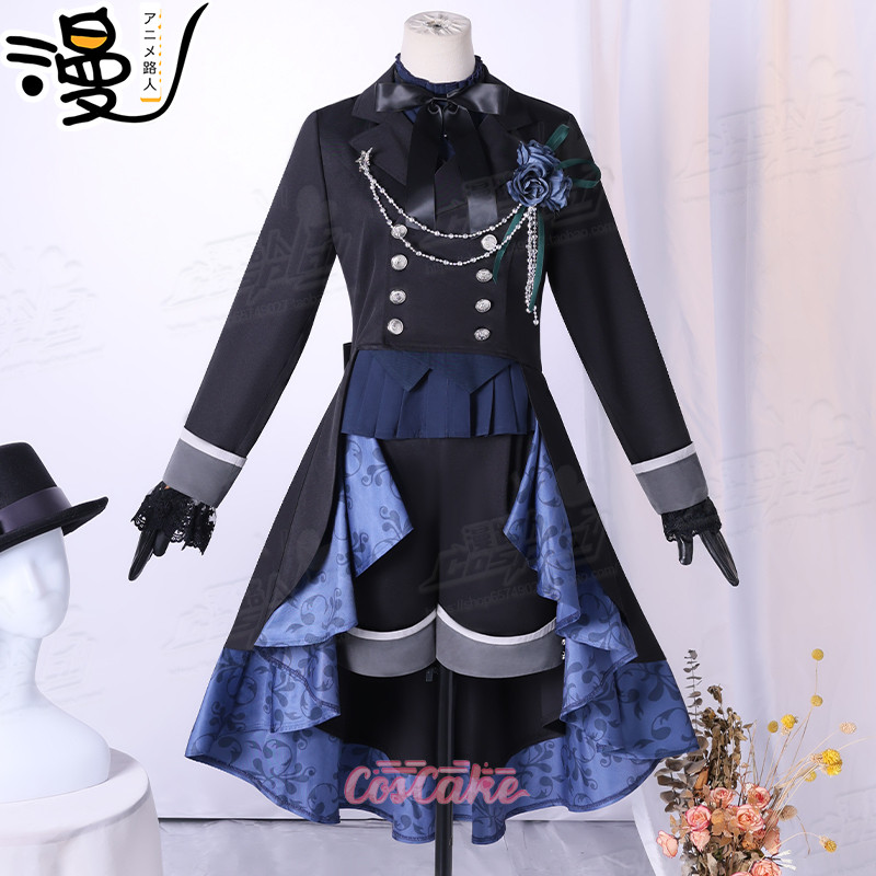 บัตเลอร์สีดํา Kuroshitsuji Ciel Phantomhive Blue คอสเพลย์เครื่องแต่งกายชุดเครื่องแบบ